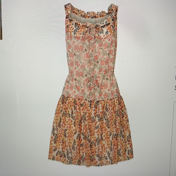 Anna Sui Foxglove Mixed Print Dress - Picture 2 of 8